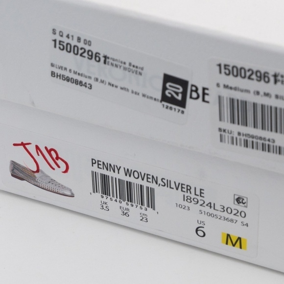 Veronica Beard. Penny Woven Silver Flats. - Picture 14 of 14